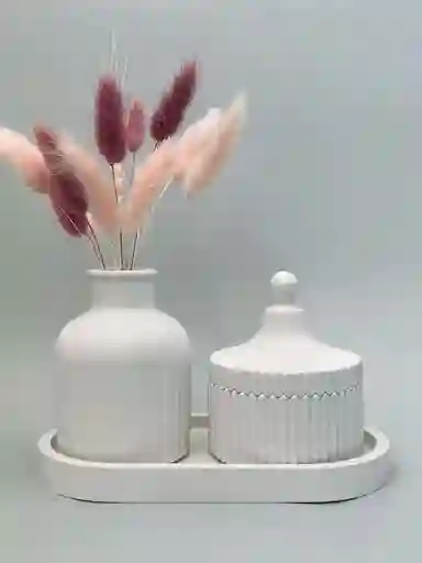 Set Amatista Florero + Joyero + Bandeja