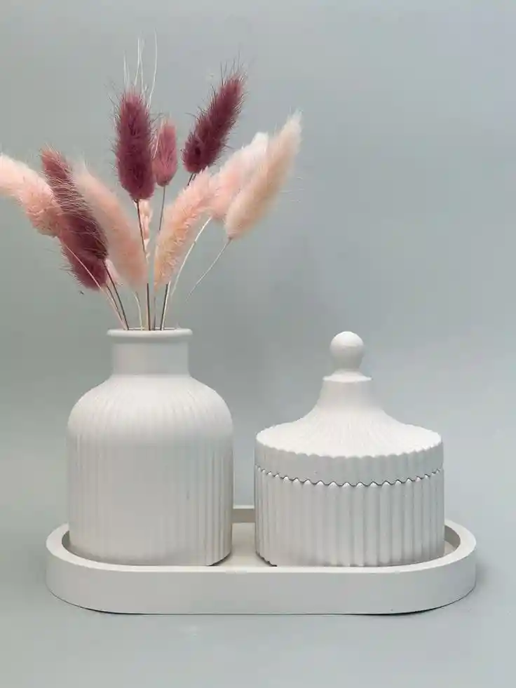 Set Amatista Florero + Joyero + Bandeja
