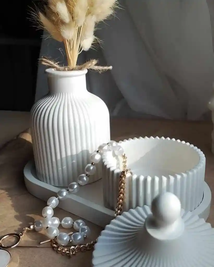 Set Amatista Florero + Joyero + Bandeja