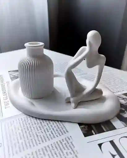 Set Onix Bandeja + Florero + Escultura