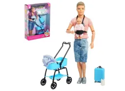 Muñeco Defa Kevin Con Bebe, Coche Y Accesorios