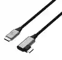 Cable Usb-c 2.0 Macho A Macho Con Conector En Forma De L Xtech Xtc-531 - 3 Metros