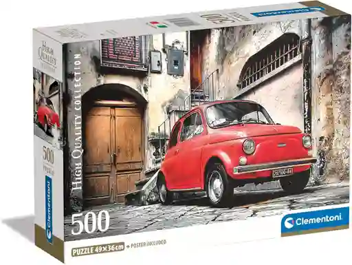 Rompecabezas 500 Piezas Auto Rojo En Calle Italiana Clementoni