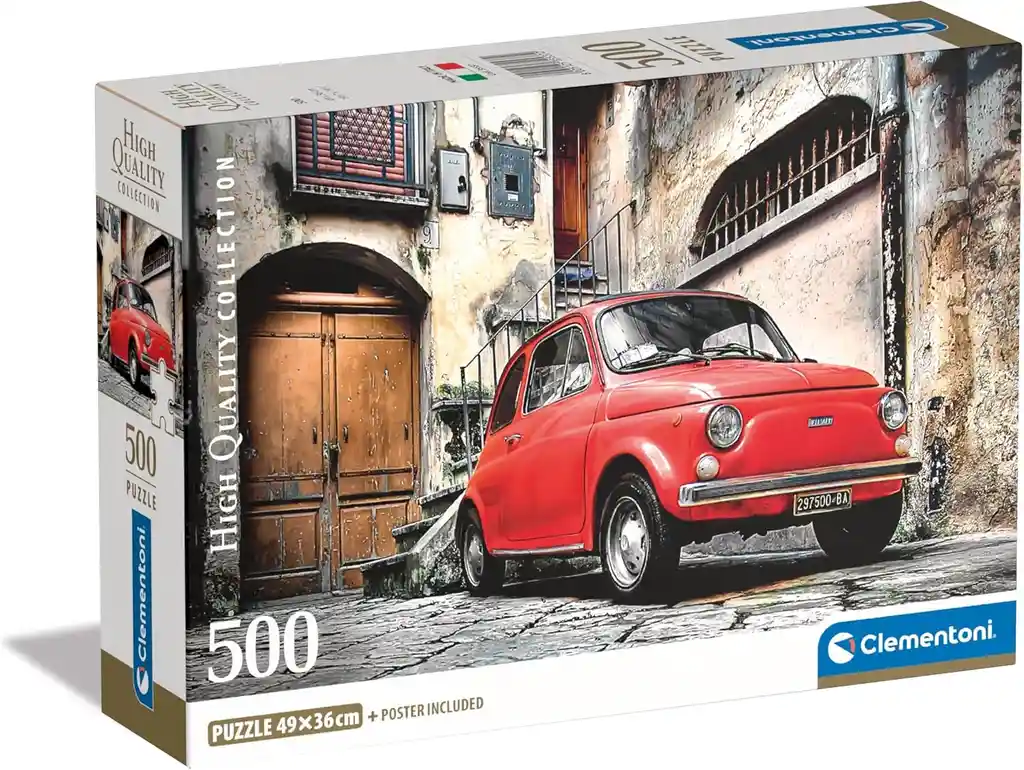 Rompecabezas 500 Piezas Auto Rojo En Calle Italiana Clementoni