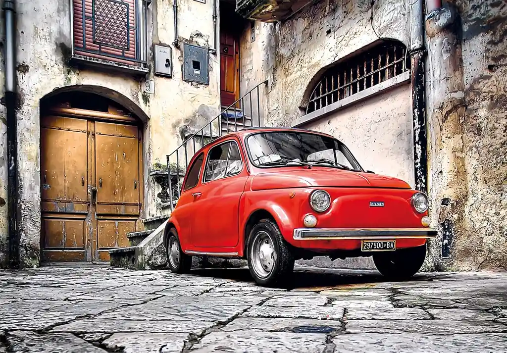 Rompecabezas 500 Piezas Auto Rojo En Calle Italiana Clementoni