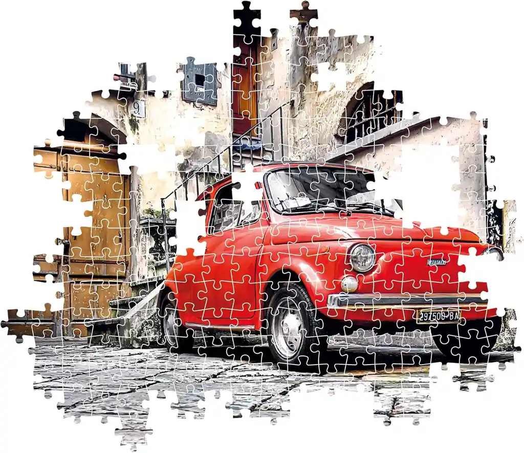 Rompecabezas 500 Piezas Auto Rojo En Calle Italiana Clementoni