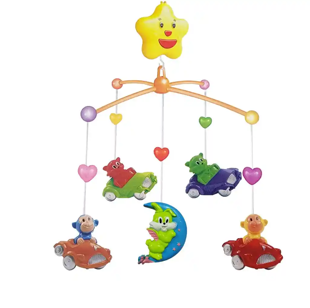 Movil Musical Bebes Mecanismo Cuerda Cunas Baby Oso Monos