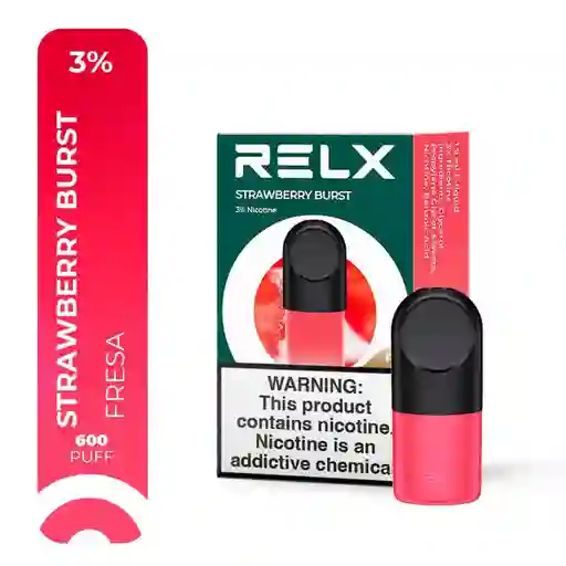 Pod Cápsula Esencia Strawberry Burst 3% 600 Puff