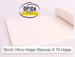 Block Oficio Hojas Blancas X 70 Hojas