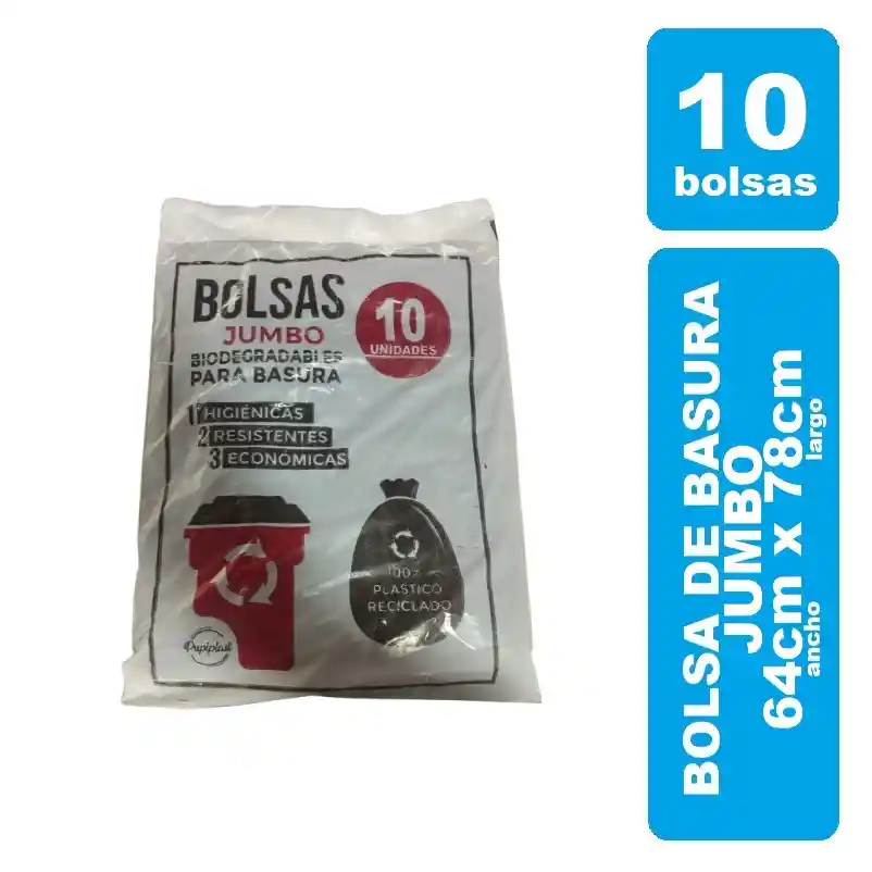 Bolsas Para Basura Negras Jumbo X 10und
