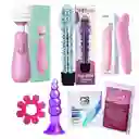 7 Piezas Kit Hetero Anillo + Plug + Vibrador + Lubricante