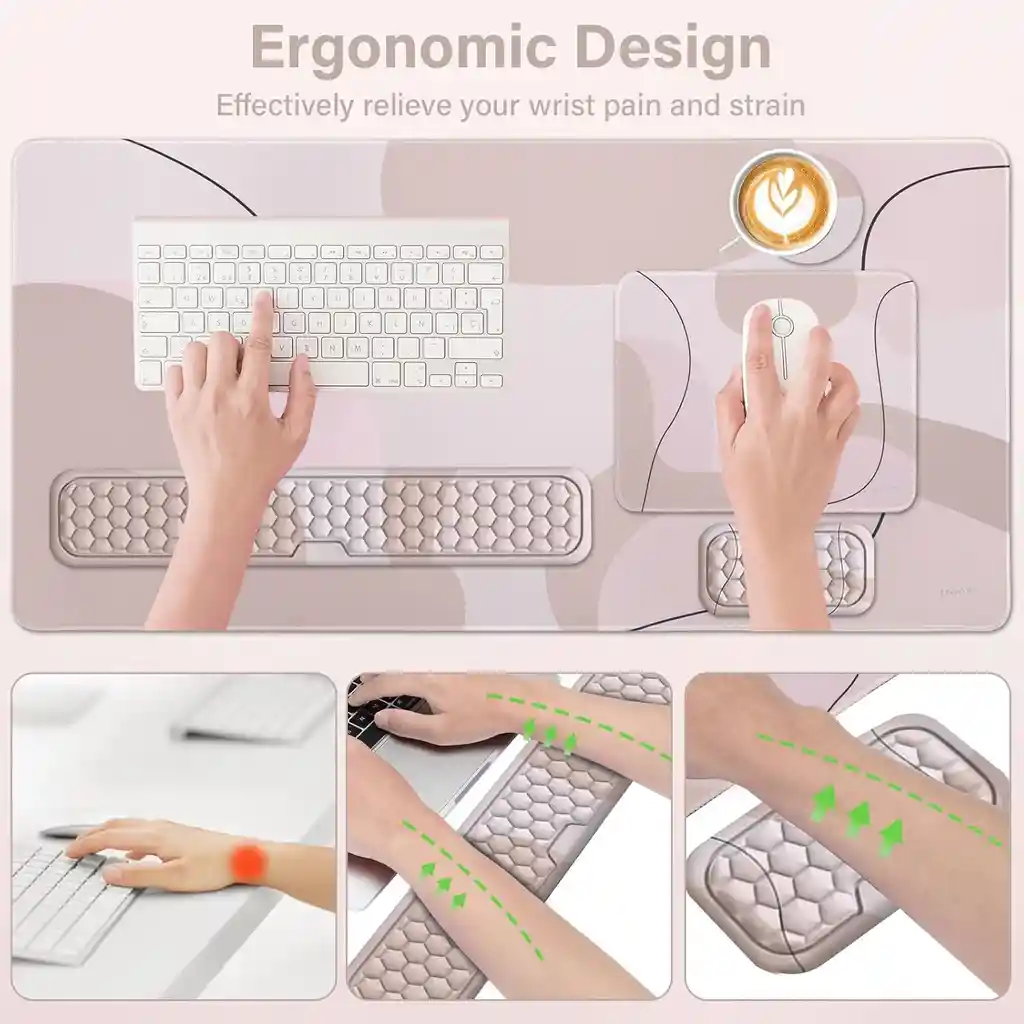 Apoya Muñecas Pad Teclado Mouse Kit Ergo Memoryfoam Original