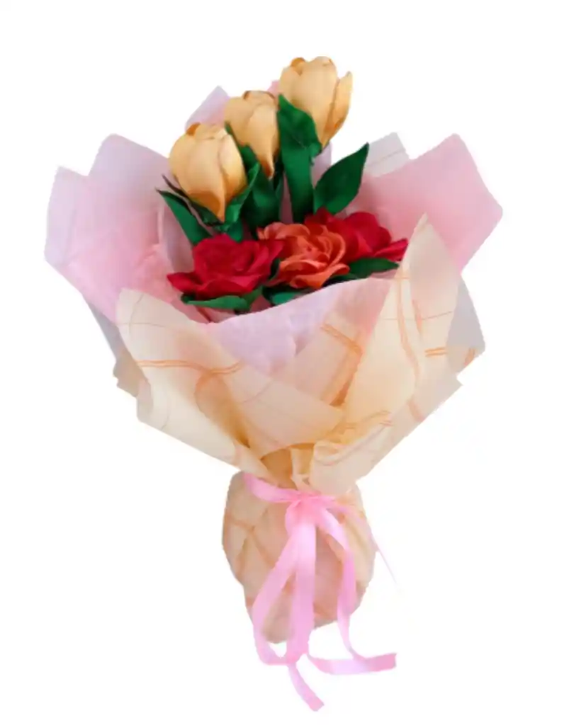 Ramo De Flores, Rosas Y Tulipanes Amor Eterno