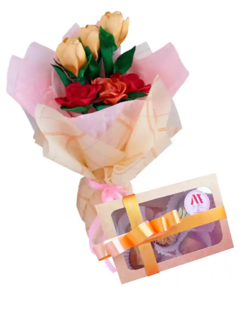 Ramo De Tulipanes Y Rosas Amor Eterno Con Chocolates