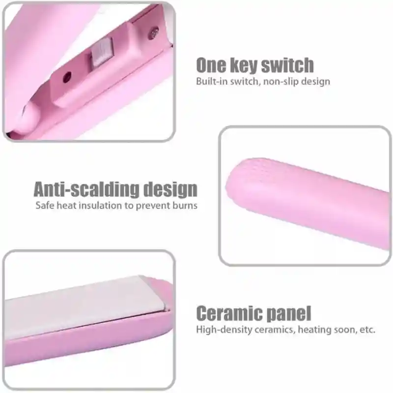 Plancha Viajera Cabello Ceramica Liviana Portatil Premium Plancha Ideal Para Viaje