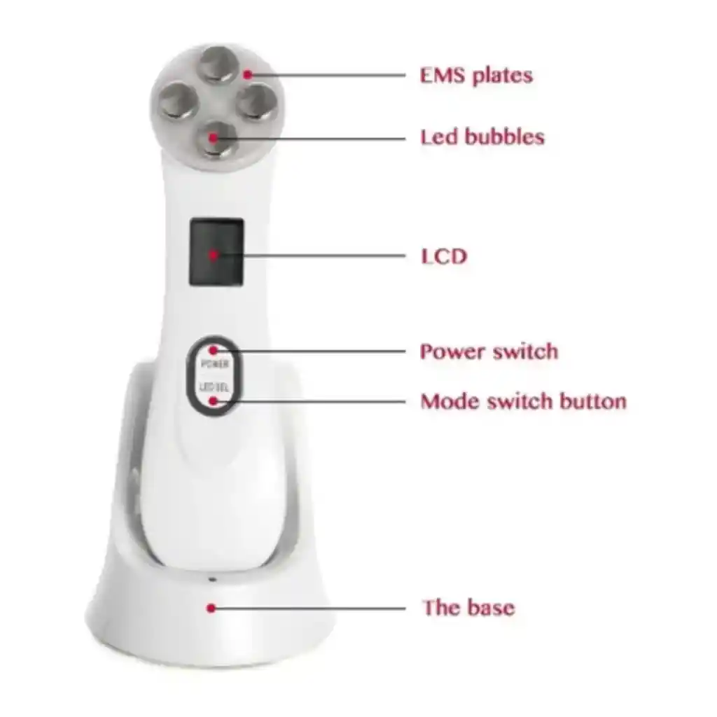 Electroporador Facial Mesoterapia Luz Led Y Fototerapia