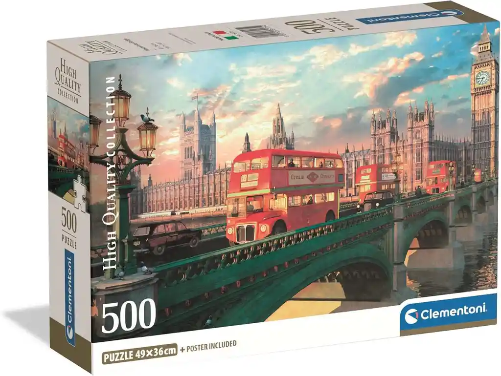Rompecabezas 500 Piezas Londres Autobuses Rojos Clementoni