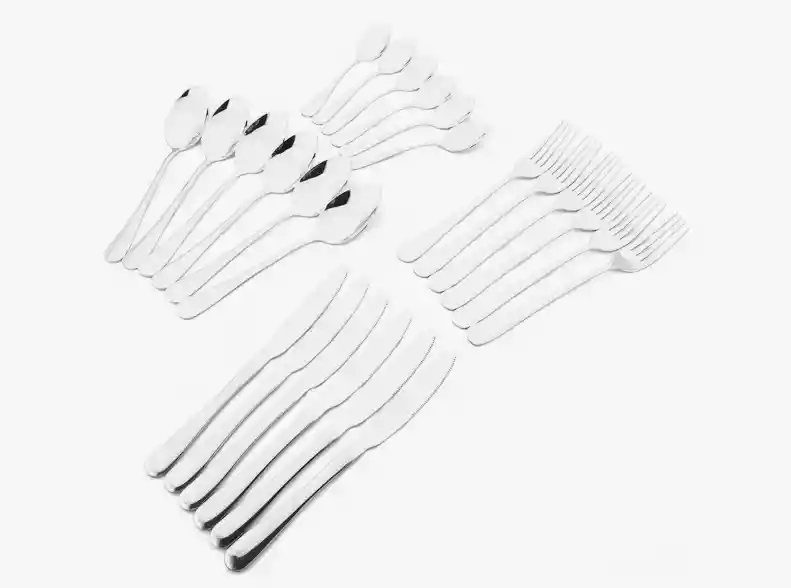 Set De Cubiertos 24 Piezas Acero Inoxidable Plateado