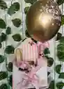 Feliz Día Hermosa ( Caja De Regalo Con Virgen, Almendras , Vino Y Rosa)