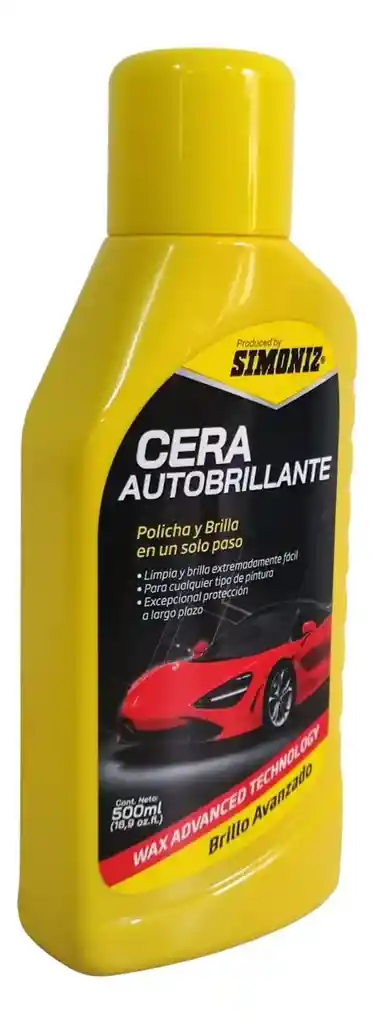 Cera Brilladora Carro Polichado Limpiador Protector De Pintura 500ml