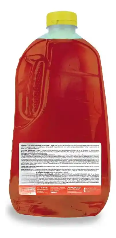 Car Wash Shampoo Repele Polvo Simoniz 2l