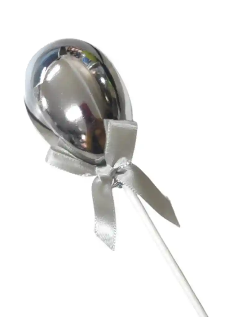 Topper Adorno Torta Pastel Decoración Fiestas Mini Globo Plateado X1