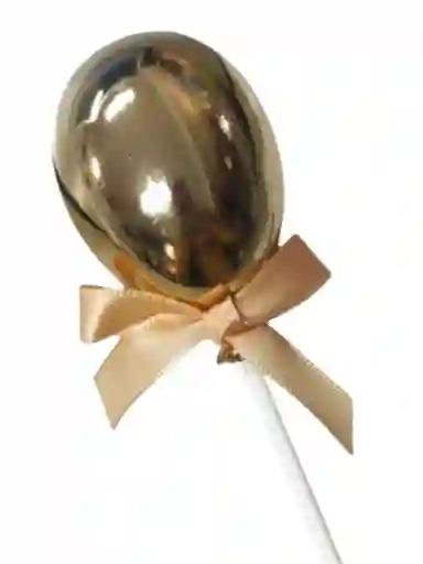 Topper Adorno Torta Pastel Decoración Fiestas Mini Globo Oro Rosa X1