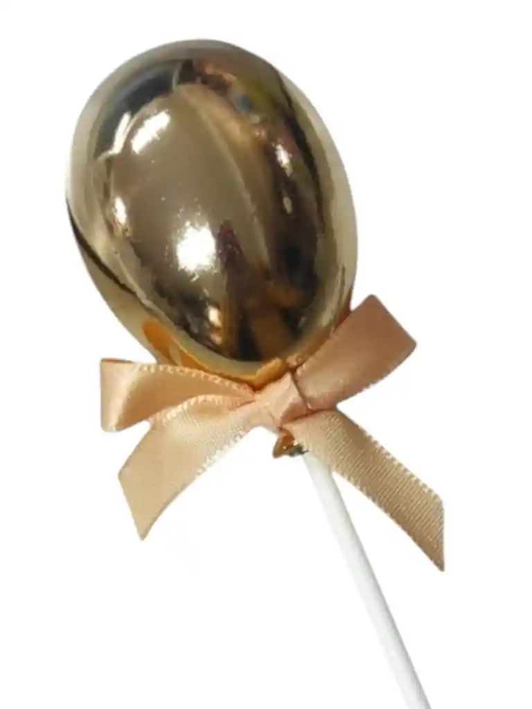 Topper Adorno Torta Pastel Decoración Fiestas Mini Globo Oro Rosa X1