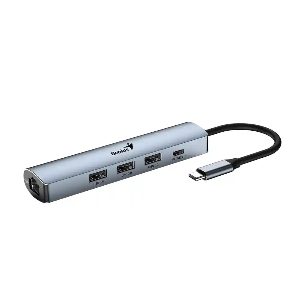 Adaptador Genius 5 En 1 Uh-545 Hub Usb C A Red Usb