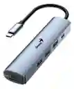Adaptador Genius 5 En 1 Uh-545 Hub Usb C A Red Usb