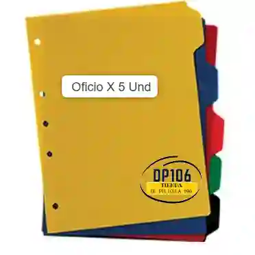 Separador De Plastico Oficio X 5 Und