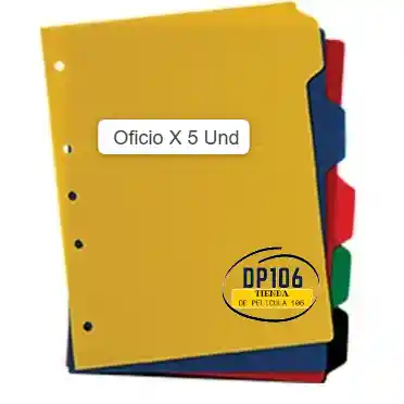 Separador De Plastico Oficio X 5 Und