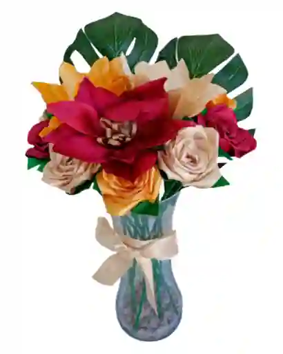 Arreglo Floral , Rosas Y Lirios Cariño Mio Eterno