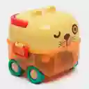 Estuche De Sonajeros León Amarillo 5pz Caritas De Animales, Con Rascaencias, Hechos En Silicona De Grado Alimenticio Y Plástico Abs Sin Bpa, Estuche Con Luces Y Melodías