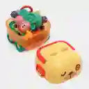 Estuche De Sonajeros León Amarillo 5pz Caritas De Animales, Con Rascaencias, Hechos En Silicona De Grado Alimenticio Y Plástico Abs Sin Bpa, Estuche Con Luces Y Melodías