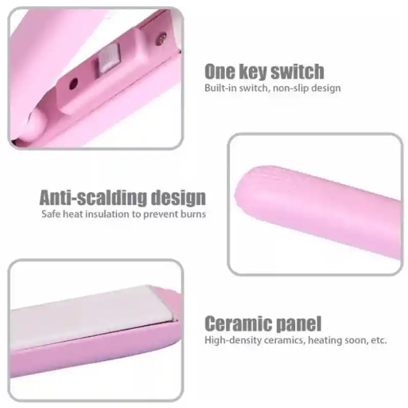 Plancha Viajera Ceramica Liviana Portátil Premium Con Cable Usb A V8