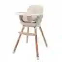 Silla Comedor Beige 3 En 1 Con Patas De Madera, Ajustable A Silla Alta, Silla Comedor Y Silla Baja, Doble Bandeja Extraíble, Arnés De Seguridad, Forro Impermeable