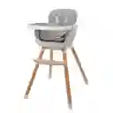 Silla Comedor Gris 3 En 1 Con Patas De Madera, Ajustable A Silla Alta, Silla Comedor Y Silla Baja, Doble Bandeja Extraíble, Arnés De Seguridad, Forro Impermeable