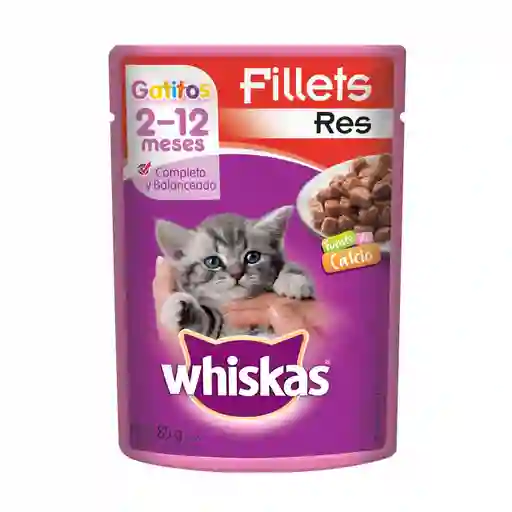 Whiskas Gato Pouch Gatitos Carne 85 Gr