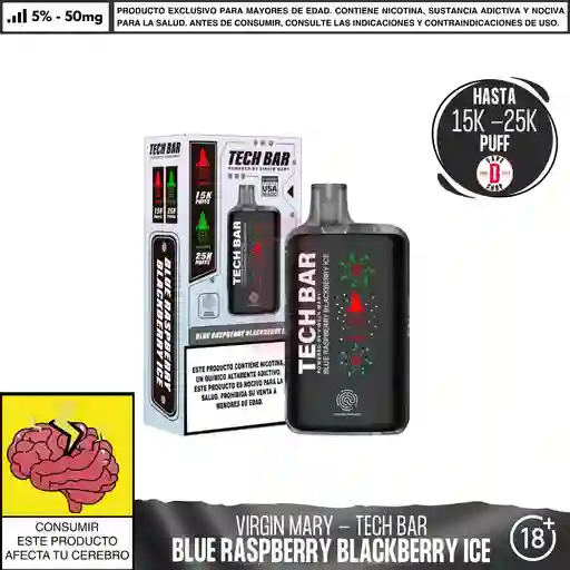 Blue Raspberry Blackberry Ice - Virgin Mary - Tech Bar 25000 Aspiraciones