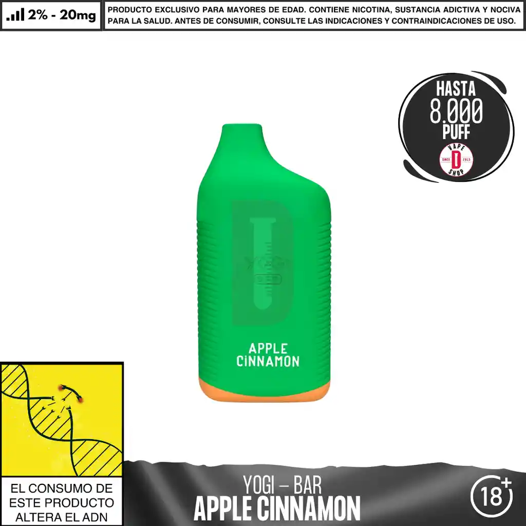 2% Apple Cinammon Granola Bar - Yogi - Bar 8000 Aspiraciones