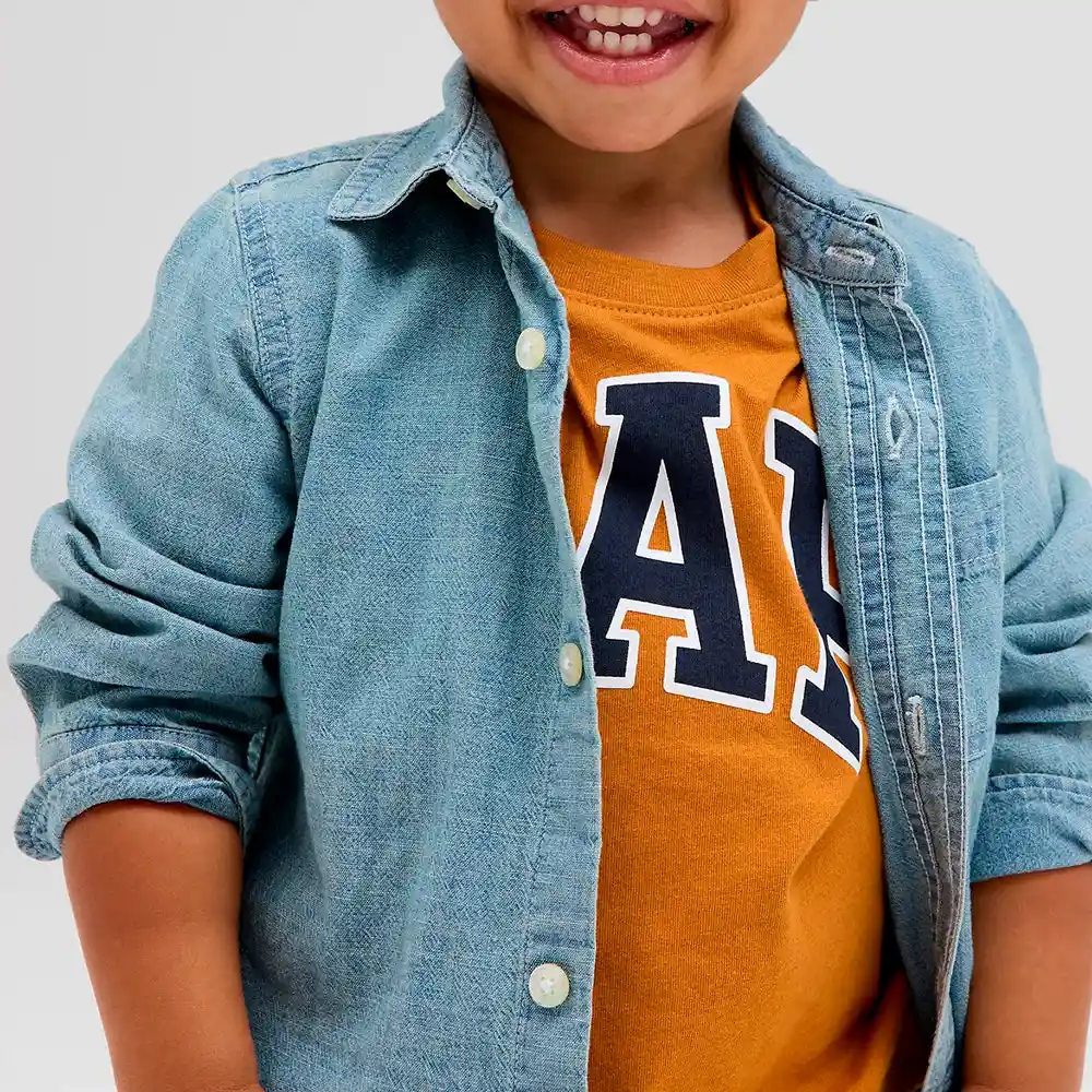 En Liquidacion - Polo Gap Original Para Bebe Color Mostaza Talla 3