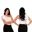 En Liquidacion - Body Para Dama Unimanga Confetex 550018 Color Blanco Talla S