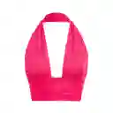 En Liquidacion - Top Halter Corto Shein Para Dama Icon De Espalda Abierta Color Rosa Talla M