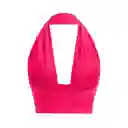 En Liquidacion - Top Halter Corto Shein Para Dama Icon De Espalda Abierta Color Rosa Talla M