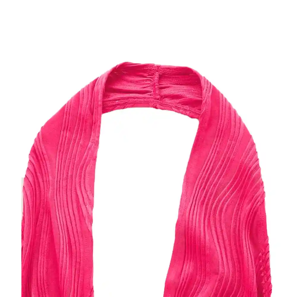 En Liquidacion - Top Halter Corto Shein Para Dama Icon De Espalda Abierta Color Rosa Talla M