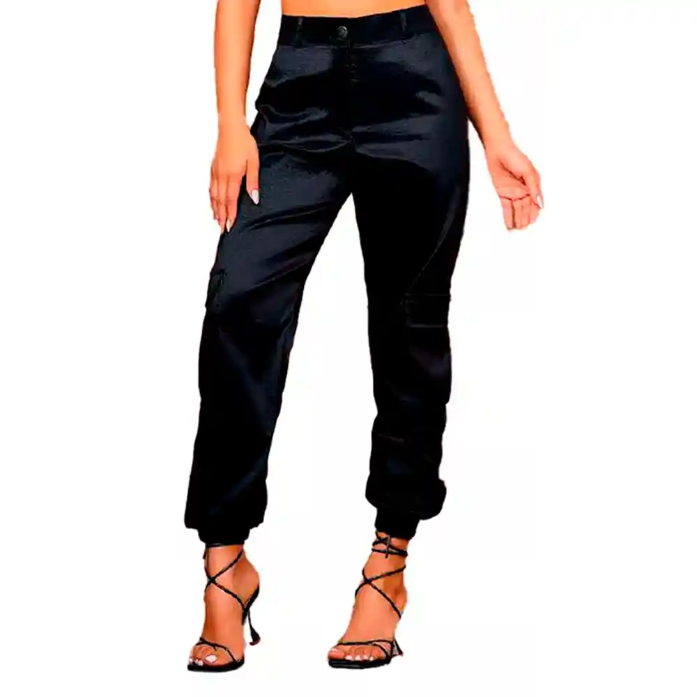 En Liquidacion - Pantalon Cargo Para Dama Punto Aparte 1074 Color Negro Talla 10