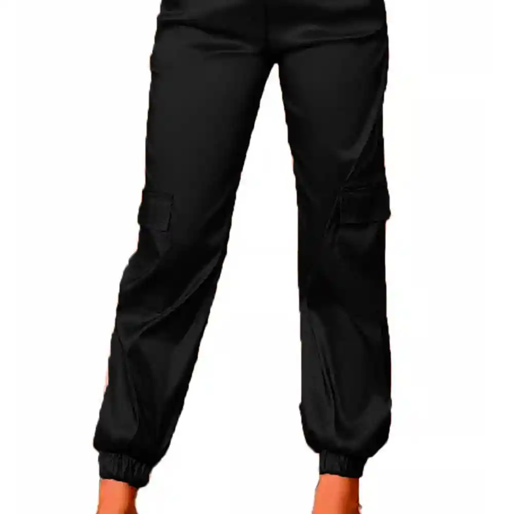 En Liquidacion - Pantalon Cargo Para Dama Punto Aparte 1074 Color Negro Talla 10
