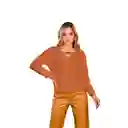 En Liquidacion - Buzo Tejido Para Dama Punto Aparte 1044 Color Marron Talla S