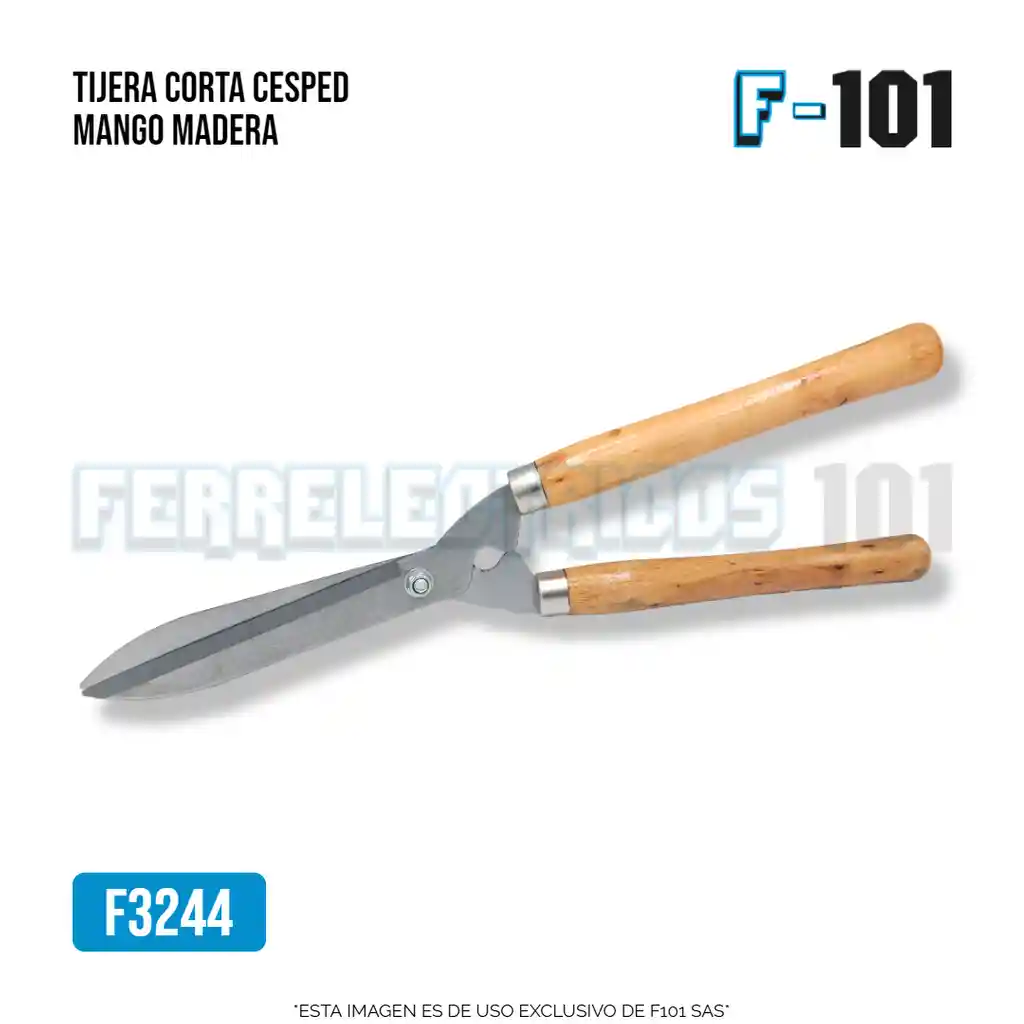 Tijera Corta Cesped Mango Madera